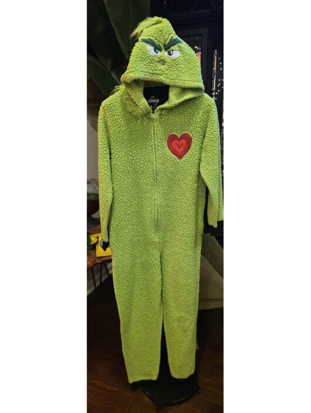 Dr Seuss The Grinch Adult Sherpa Union Suit One Piece Pajamas Costume XL